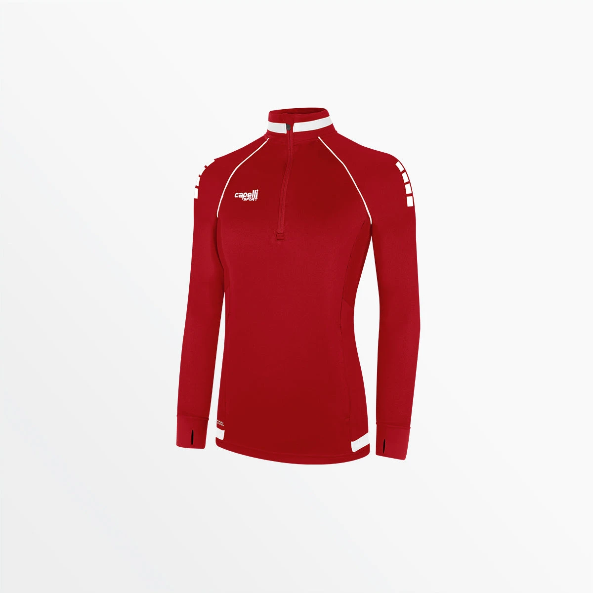 AGA-3300REDWHITE.jpg CapelliSport WOMEN'S UPTOWN 1/4 ZIP TRAINING TOP