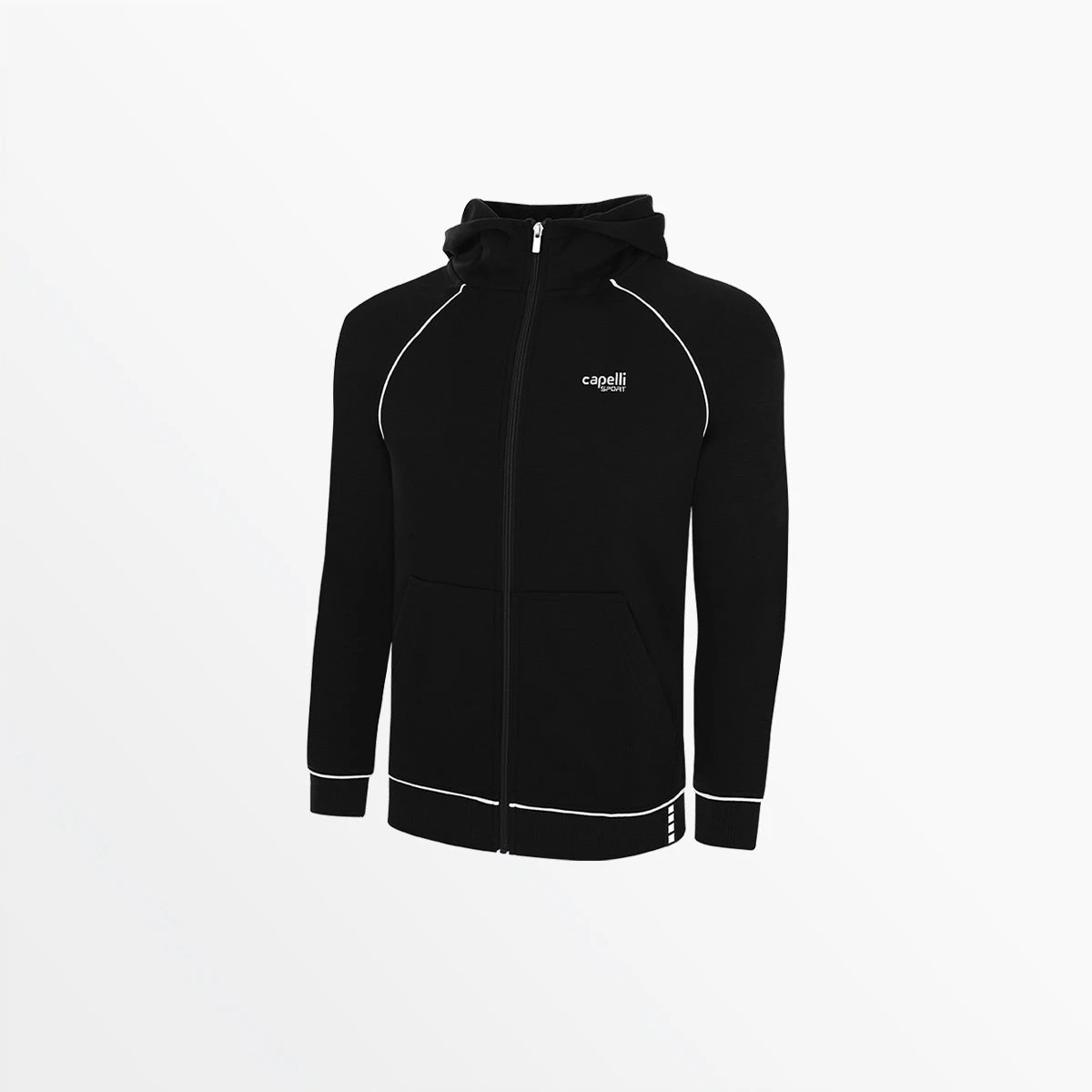 AGA-3400LFSBLACKWHITE.jpg Capellisport.com TOPS MEN'S LIFESTYLE EMPIRE ZIP UP HOODIE