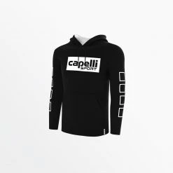 Capellisport.com YOUTH LIFESTYLE FLEECE HOODIE WITH LOGO AND 4 CUBE SLEEVES