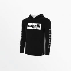 Capellisport.com MEN'S LIFESTYLE FLEECE HOODIE WITH LOGO AND 4 CUBE SLEEVES
