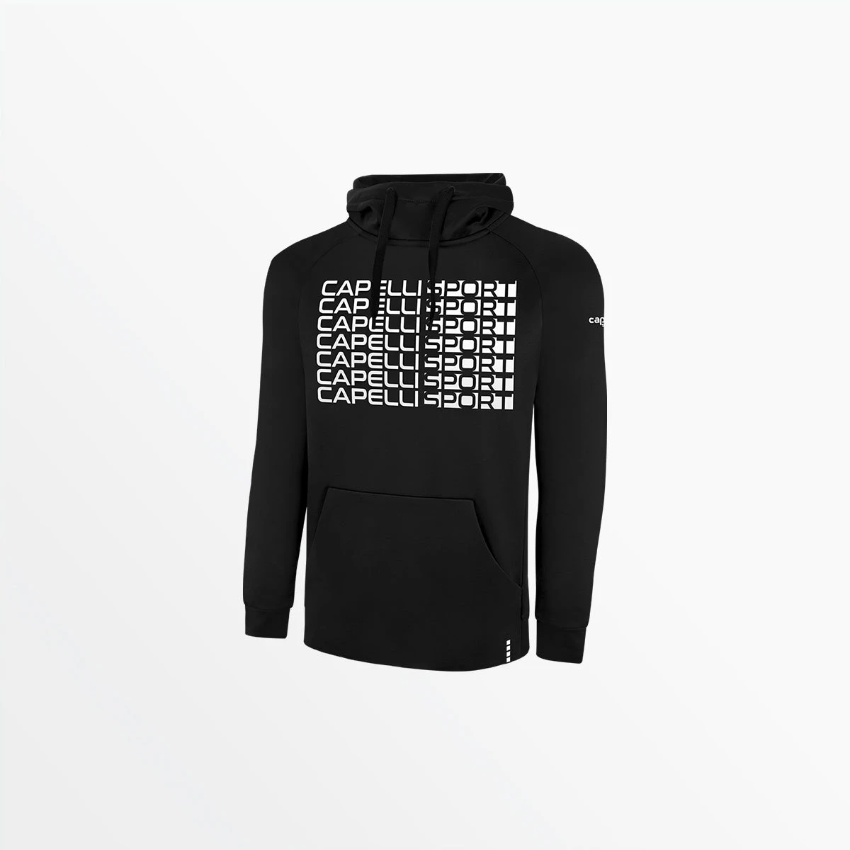 AGA-3485BLACKWHITE.jpg Capellisport.com MEN'S LIFESTYLE THERMA FLEECE PULLOVER HOODIE W/ FRONT REPEATING LOGO