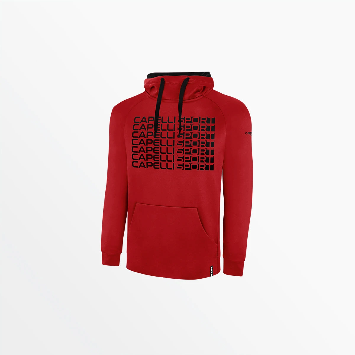 AGA-3485REDBLACK.jpg Capellisport.com MEN'S LIFESTYLE THERMA FLEECE PULLOVER HOODIE W/ FRONT REPEATING LOGO