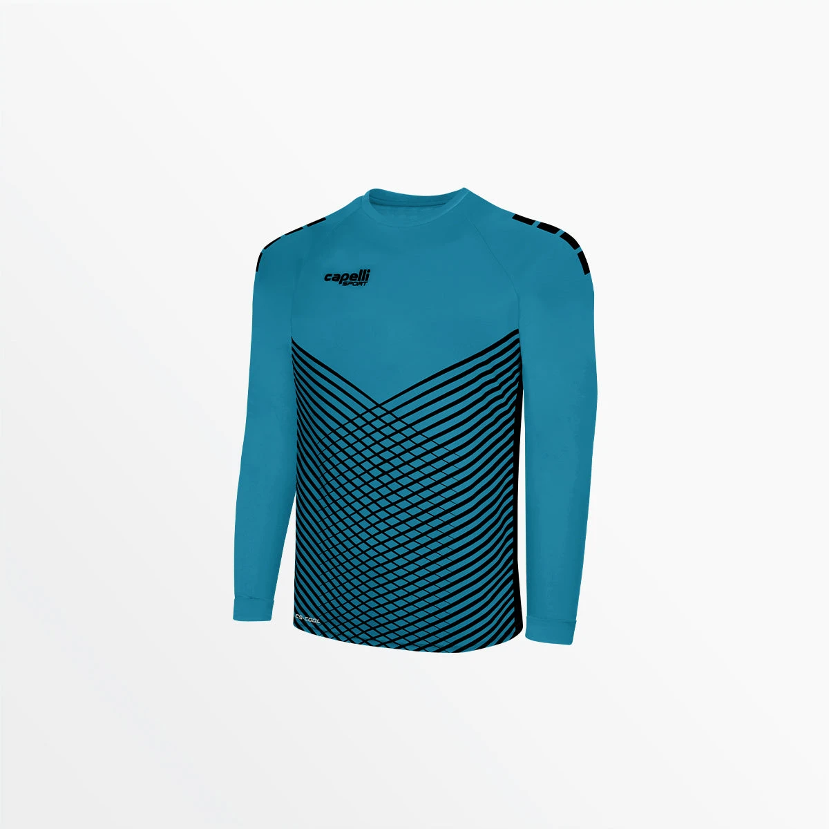 AGA-3628NEONBLUEBLACK.jpg CapelliSport MEN'S MADISON STATIC LONG SLEEVE GOALKEEPER JERSEY WITH PADDING TOPS