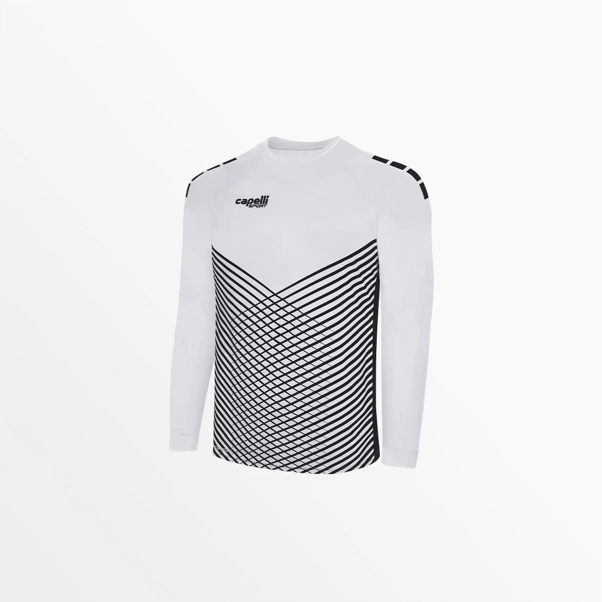 AGA-3628WHITEBLACK.jpg CapelliSport MEN'S MADISON STATIC LONG SLEEVE GOALKEEPER JERSEY WITH PADDING TOPS