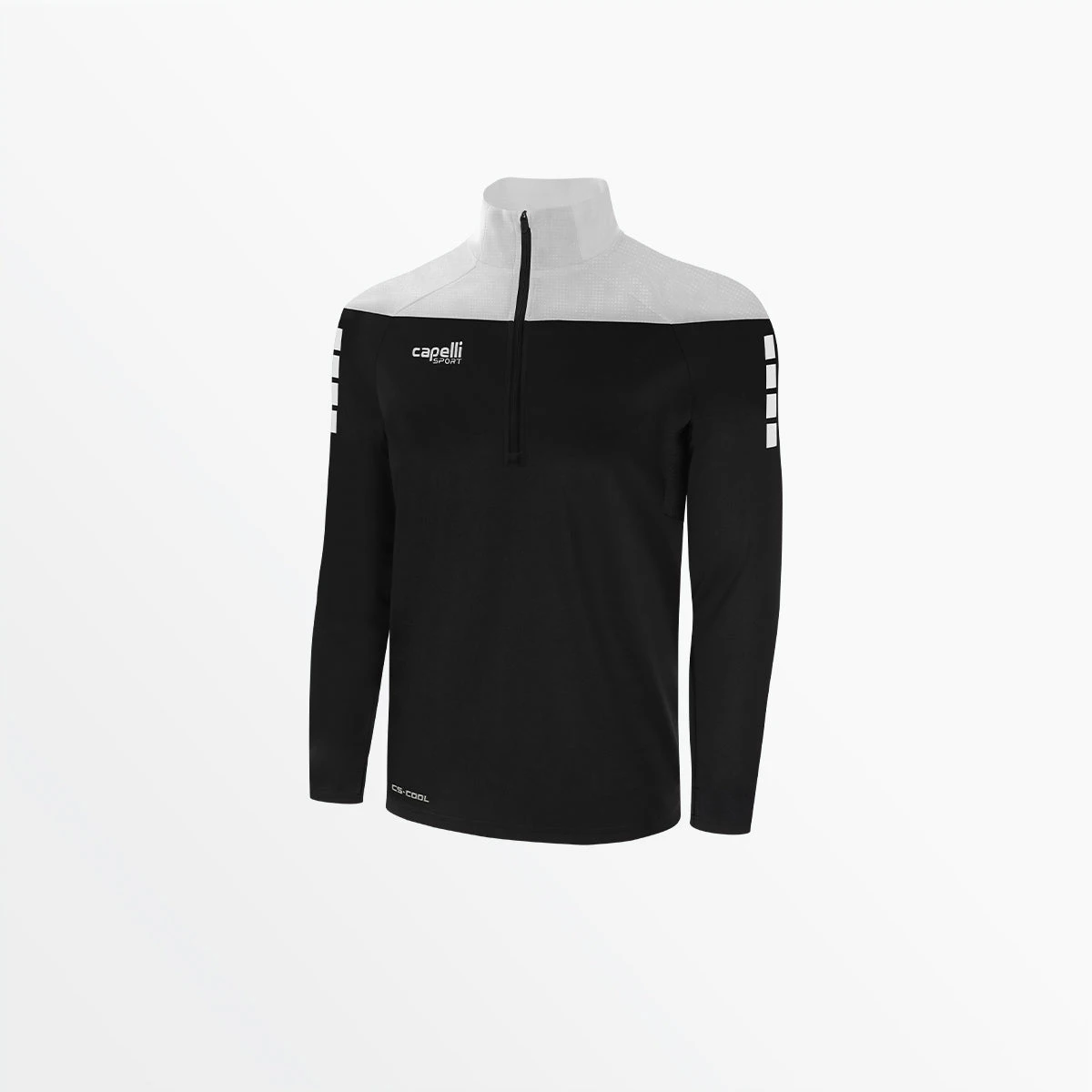 AGA-3847BLACKWHITE.jpg CapelliSport TOPS YOUTH TRIBECA 1/4 ZIP TRAINING JACKET