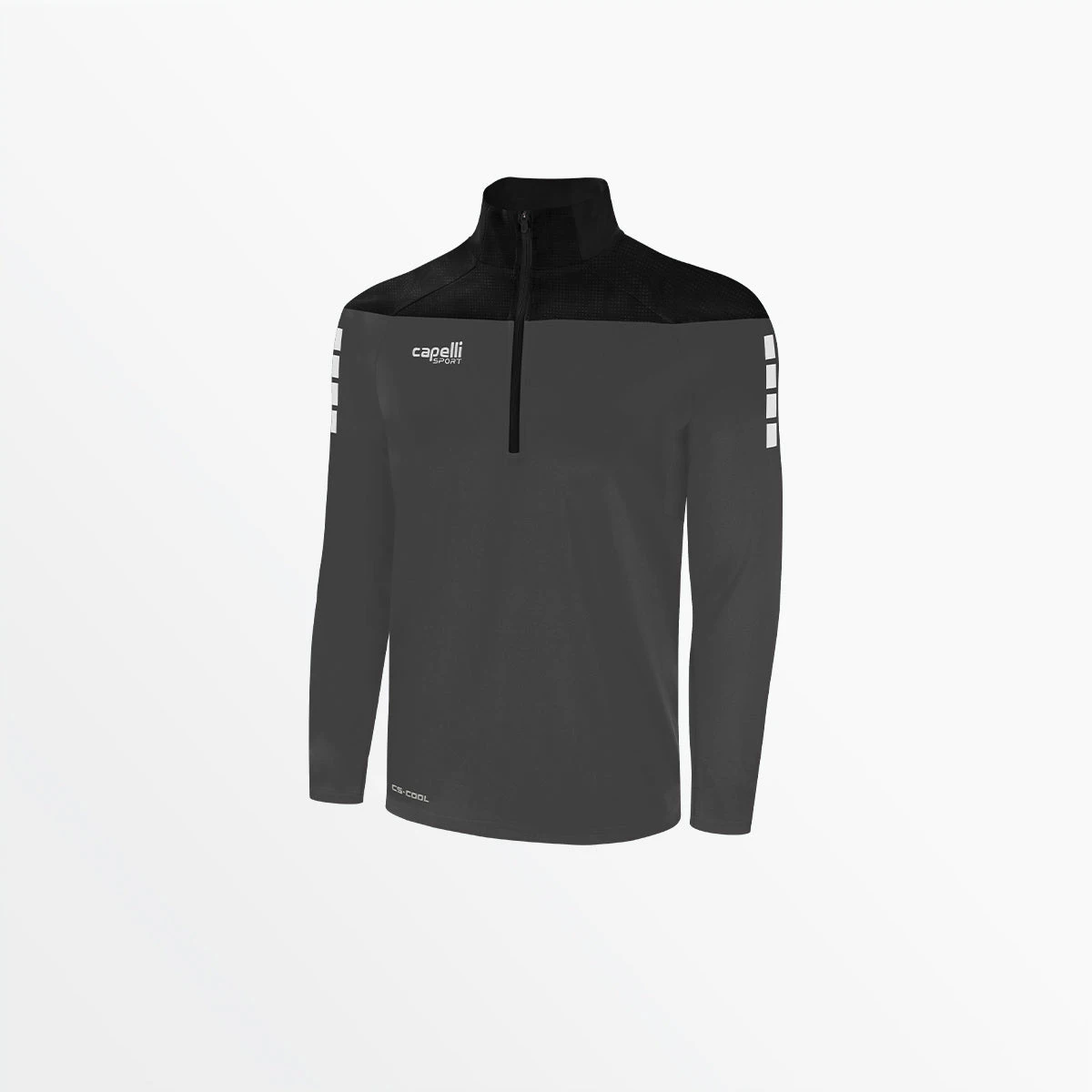 AGA-3847DARKGREYBLACK.jpg CapelliSport TOPS YOUTH TRIBECA 1/4 ZIP TRAINING JACKET