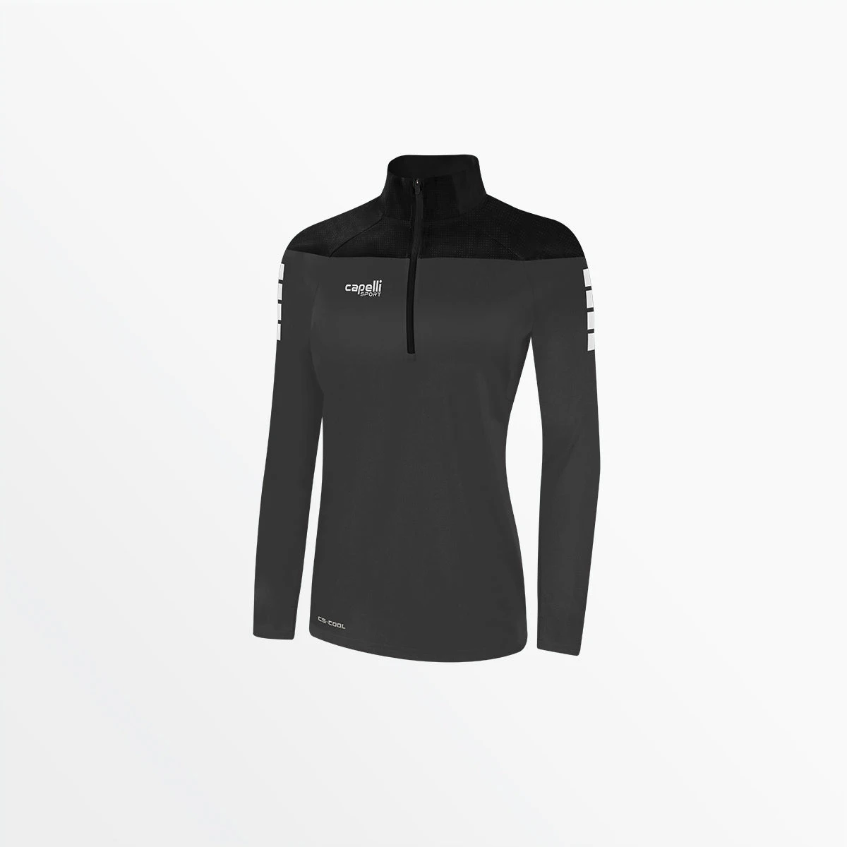 AGA-3849DARKGREYBLACK.jpg CapelliSport WOMEN'S TRIBECA 1/4 ZIP TRAINING JACKET TOPS