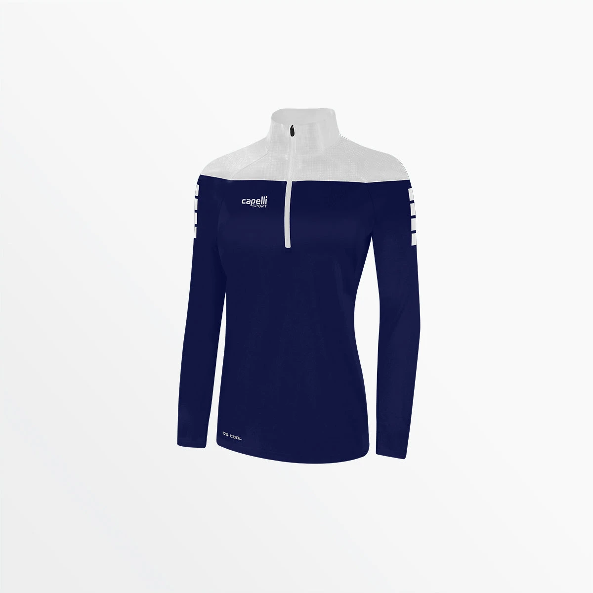 AGA-3849NAVYWHITE.jpg CapelliSport WOMEN'S TRIBECA 1/4 ZIP TRAINING JACKET TOPS