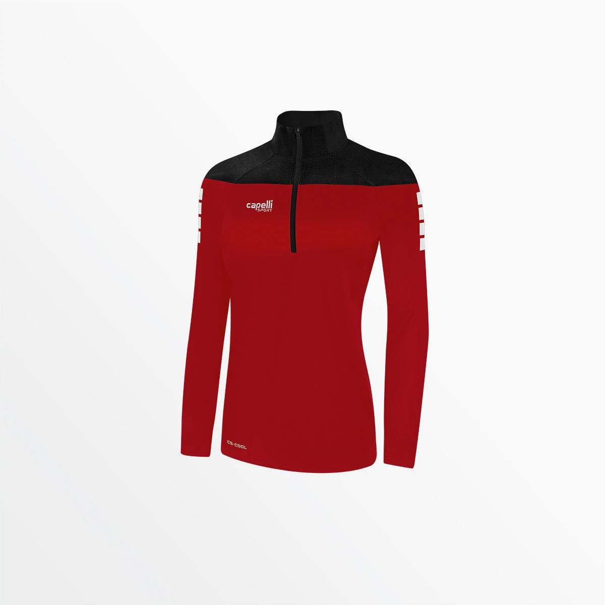 AGA-3849REDBLACK.jpg CapelliSport WOMEN'S TRIBECA 1/4 ZIP TRAINING JACKET TOPS