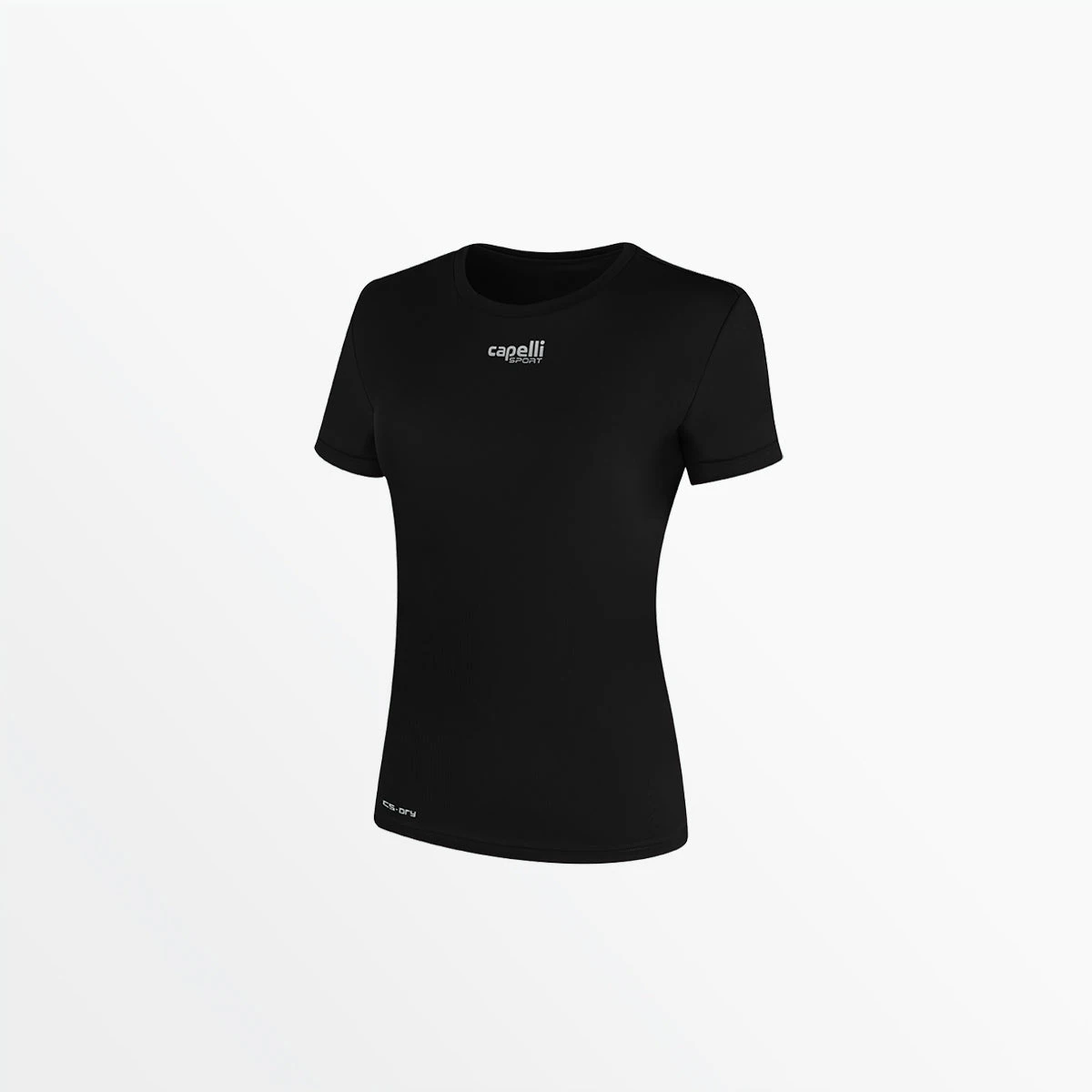 AGA-3861BLACK.jpg Capellisport.com WOMEN'S BASICS CREW NECK POLY TEE