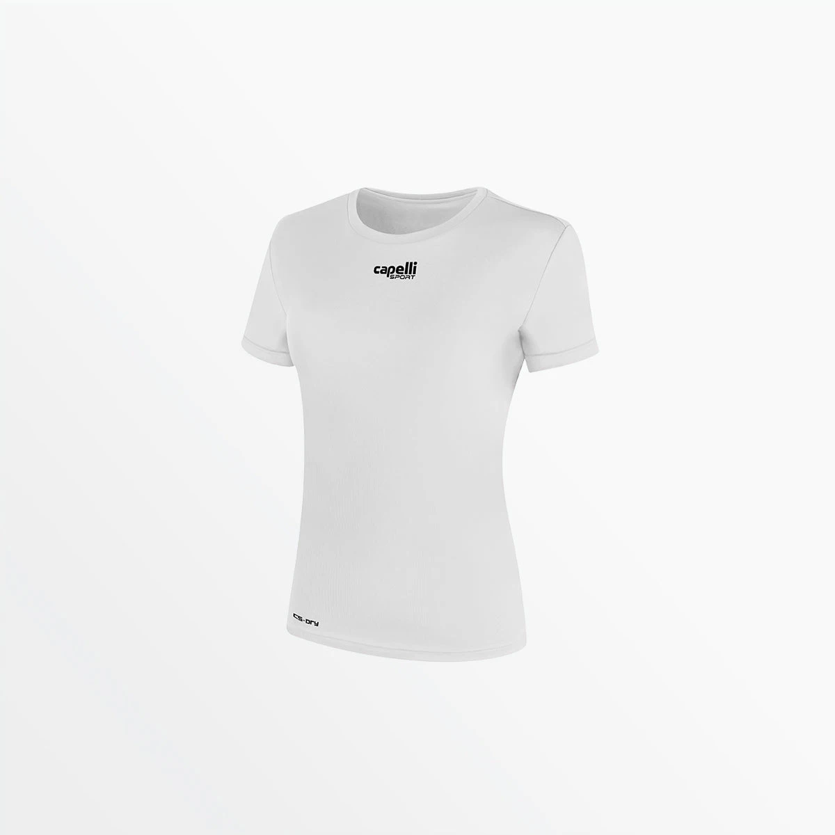 AGA-3861WHITE.jpg Capellisport.com WOMEN'S BASICS CREW NECK POLY TEE