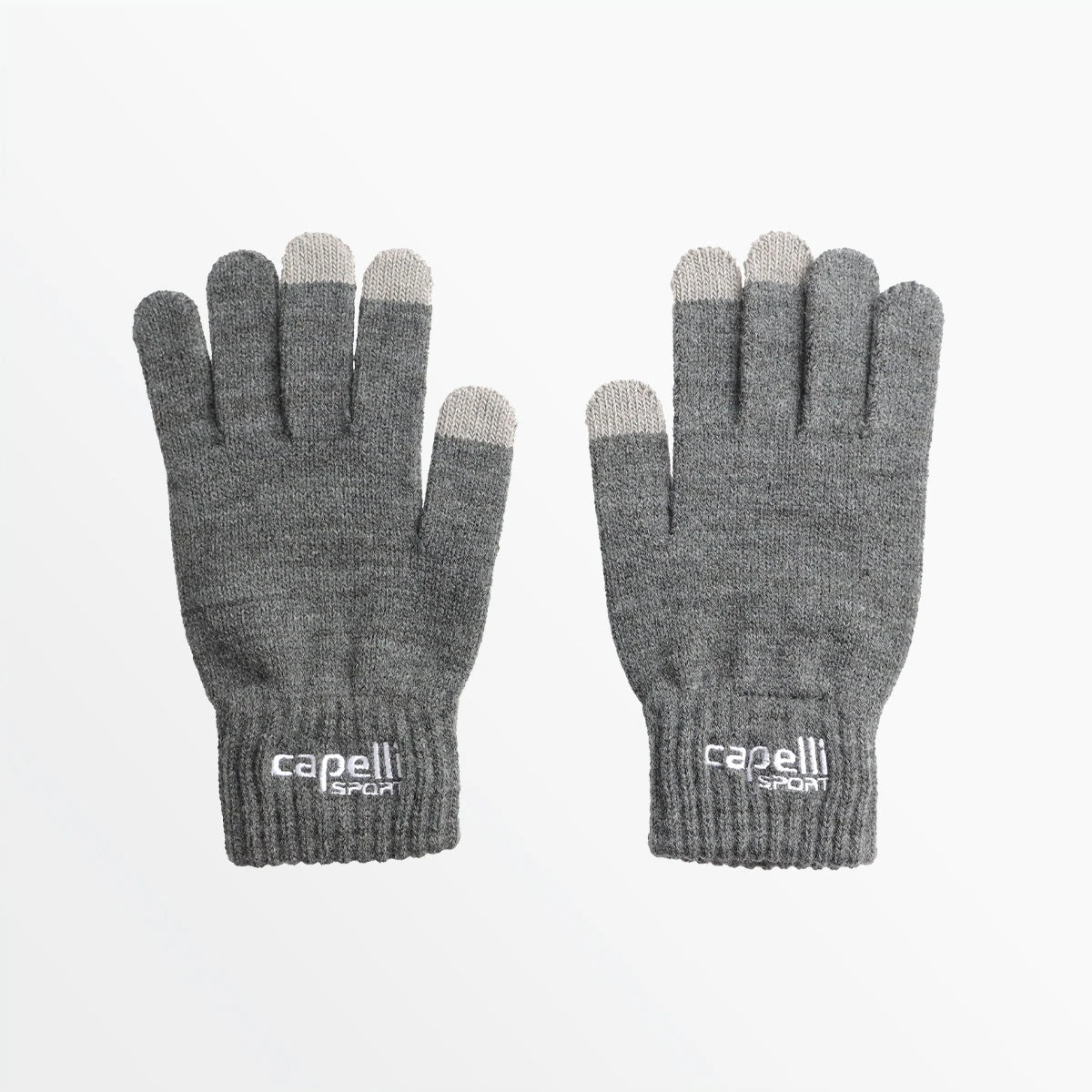 AGX-1620DARKHEATHERGREY_4bea4cc7-2559-4dcb-941c-5eab930983e1.jpg CapelliSport YOUTH BRANDED KNIT GLOVE WITH 3 FINGER TOUCH