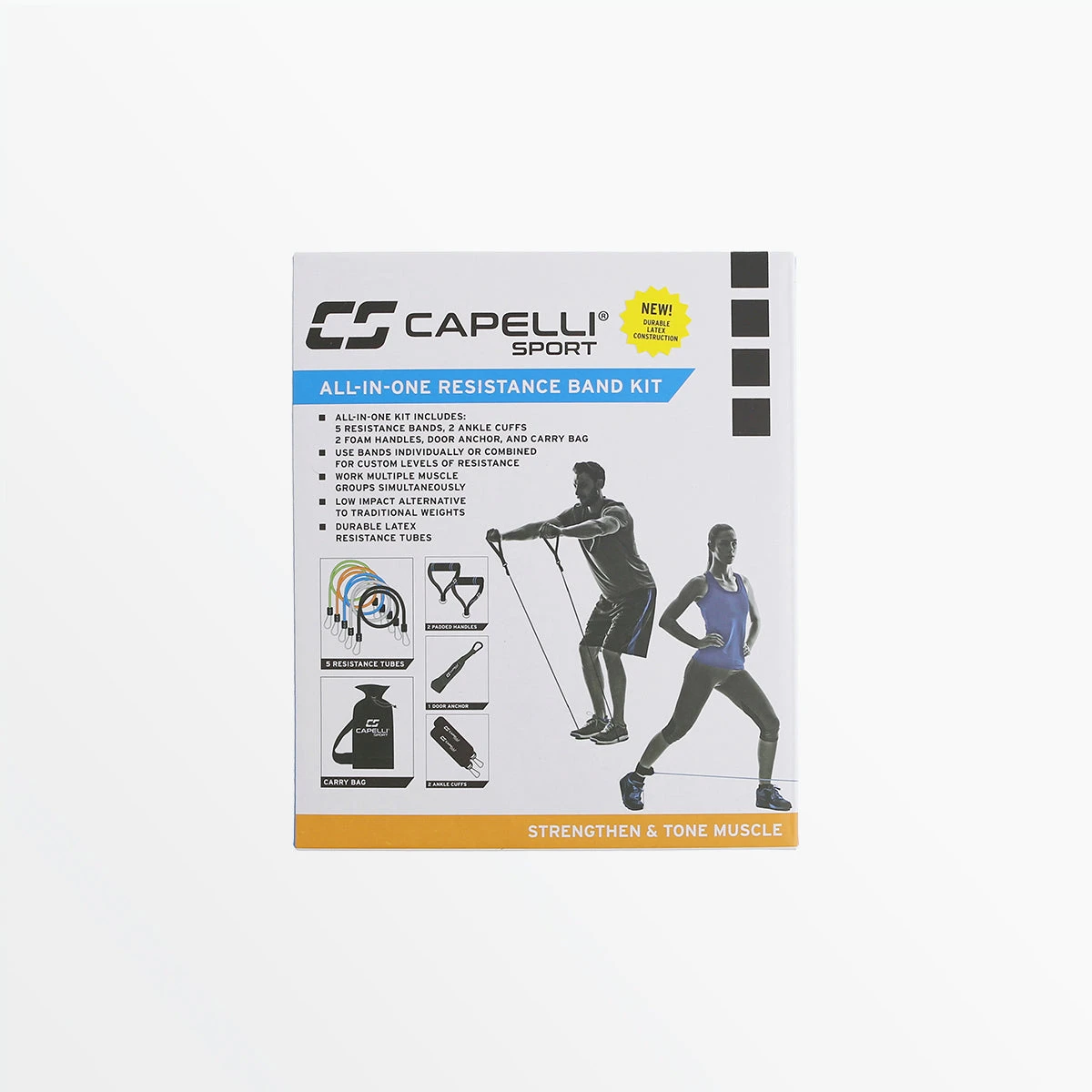 CSEF-2076L_MULTI_001_1.jpg CapelliSport 5PC RESISTANCE BAND KIT FITNESS EQUIPMENT