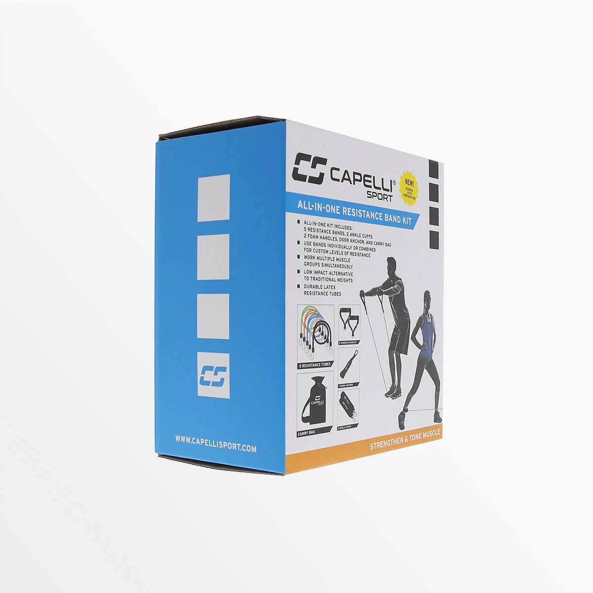 CSEF-2076L_MULTI_001_PACKAGING.jpg CapelliSport 5PC RESISTANCE BAND KIT FITNESS EQUIPMENT